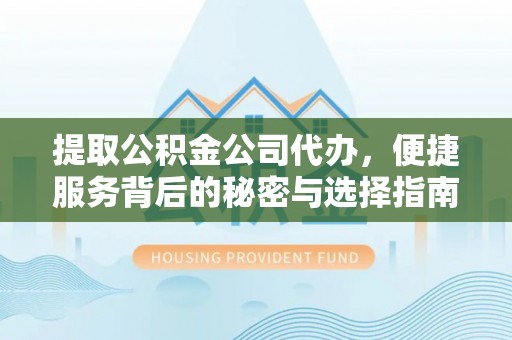 宁晋提取公积金公司代办，便捷服务背后的秘密与选择指南
