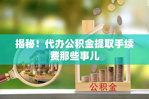 宁晋揭秘！代办公积金提取手续费那些事儿
